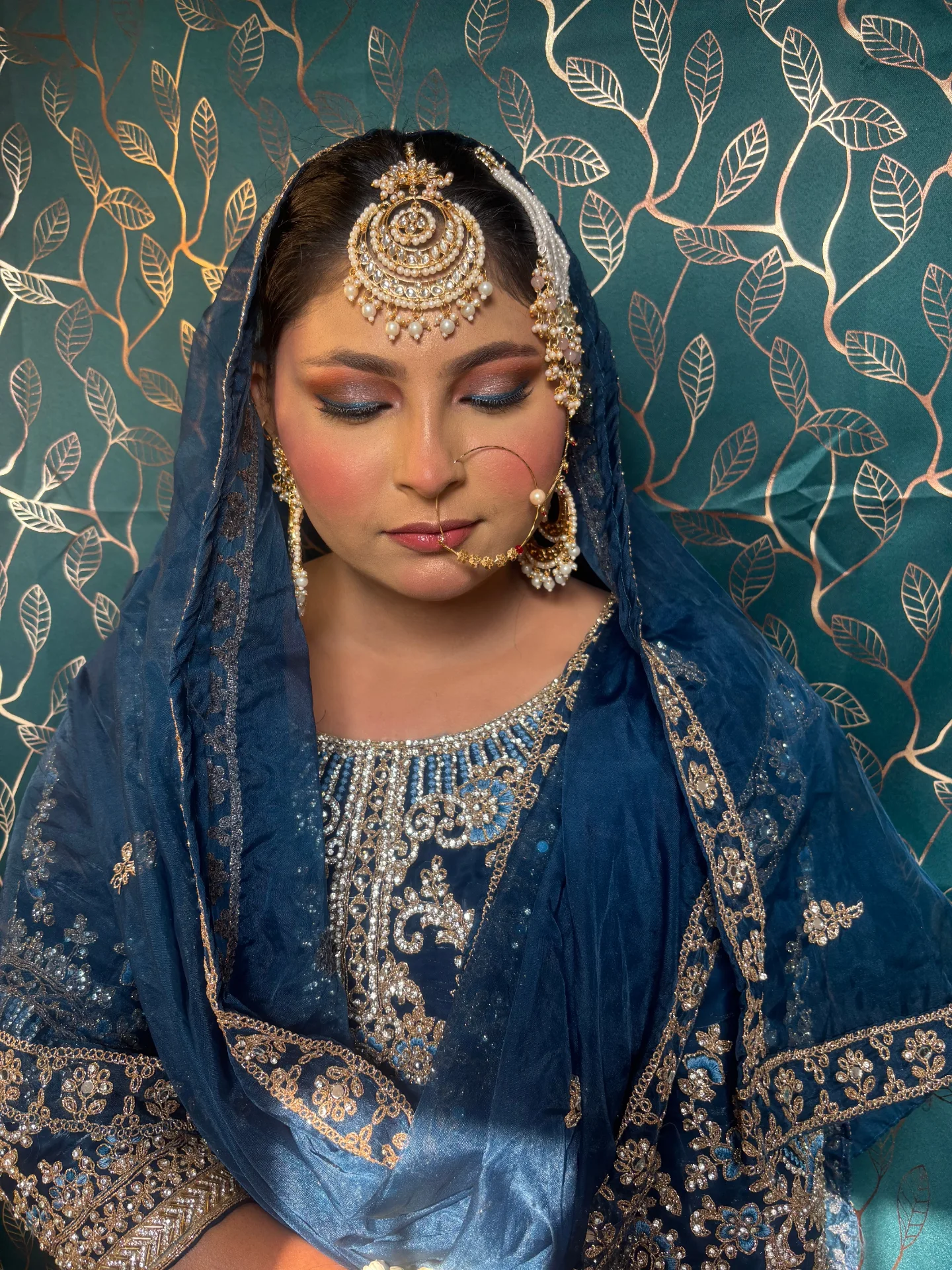Blue bridal frontal portrait — Patna