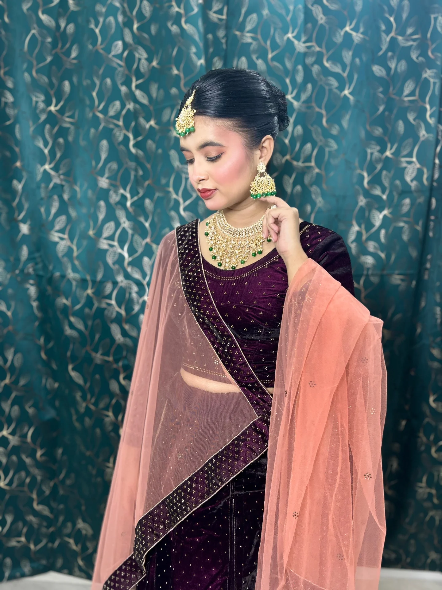 Plum saree close-up — Patna